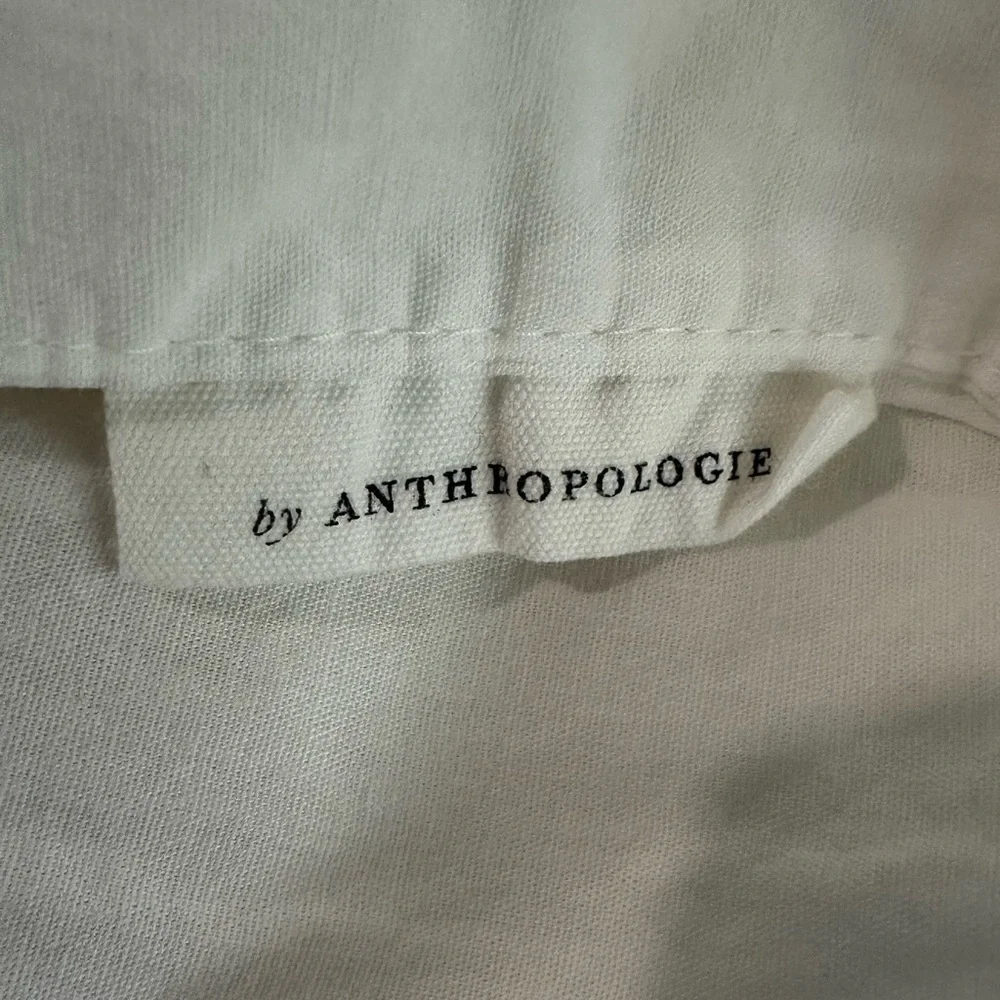 Anthropologie Embroidered Floral Cream Duvet Buttons DVTSU2258A Queen 1
